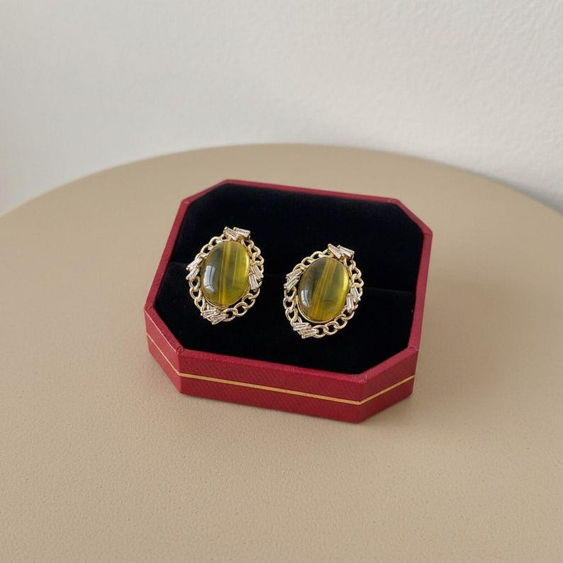Olive Glow Studs