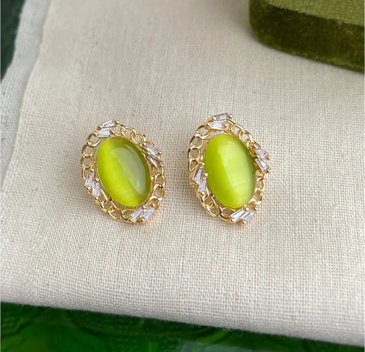Olive Glow Studs