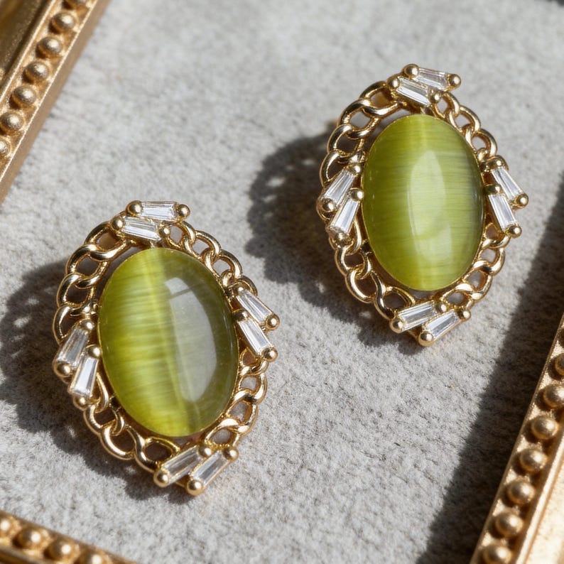 Olive Glow Studs
