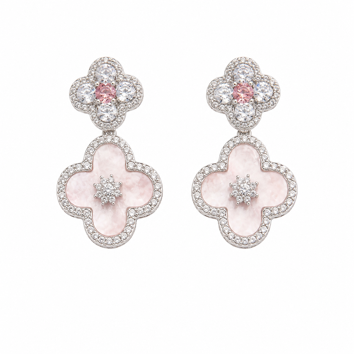 Pink Clover Earrings