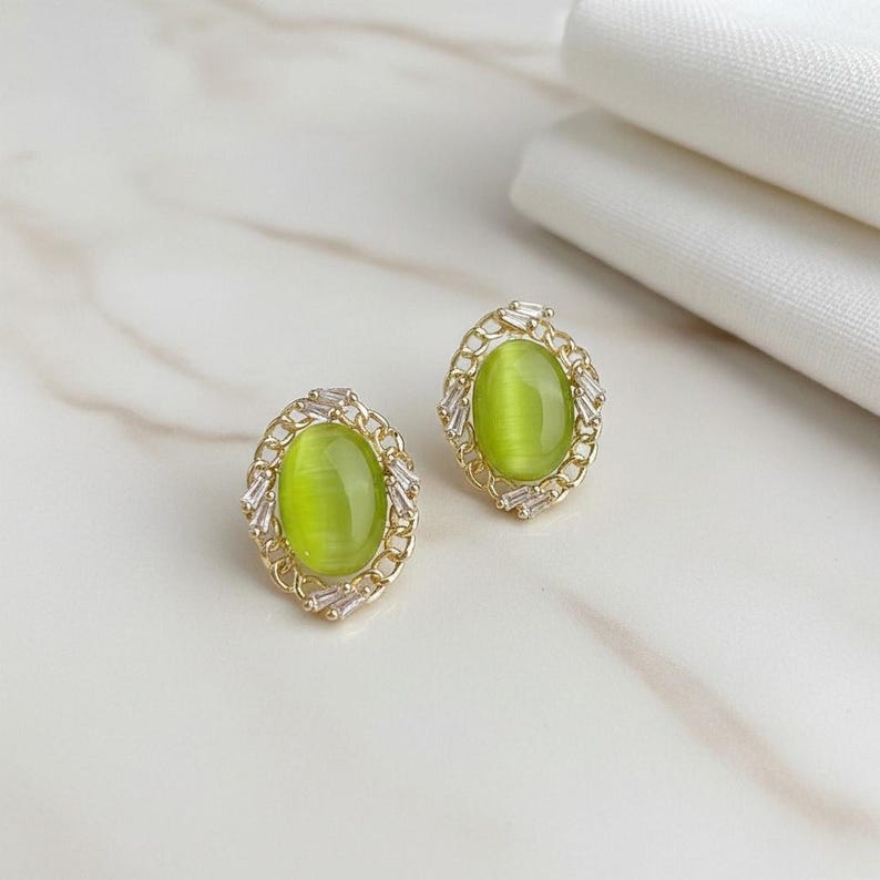 Olive Glow Studs