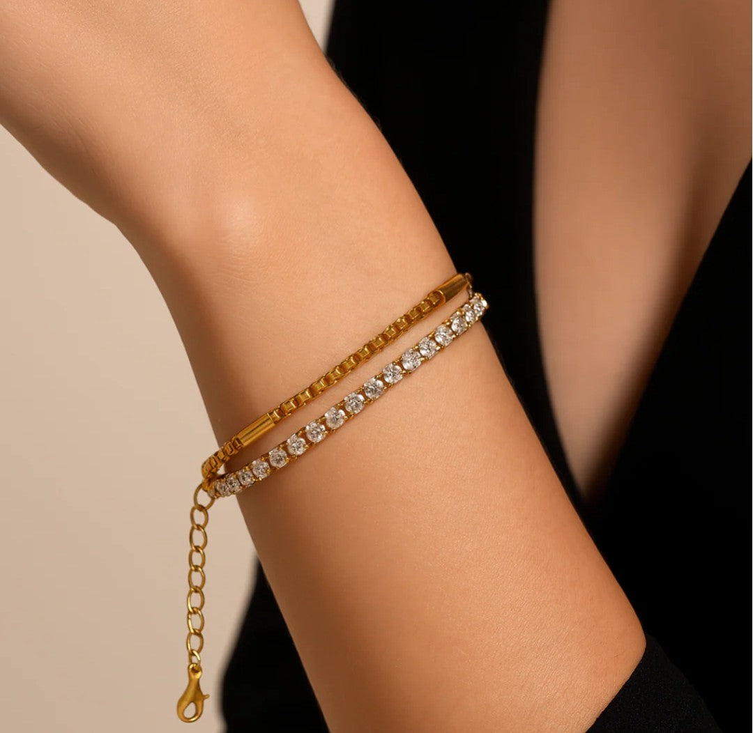 Double Row Crystal Bracelet