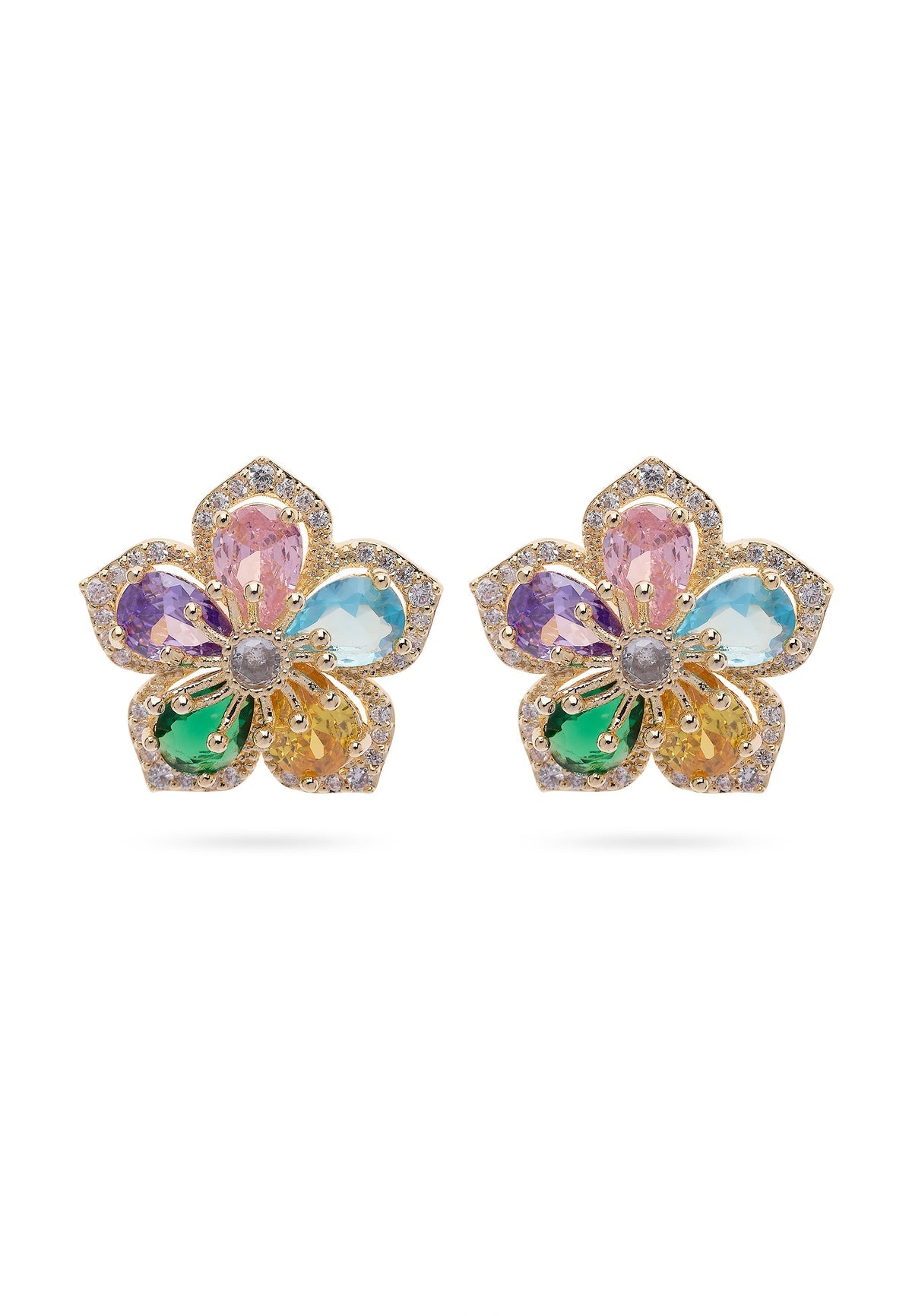 Rainbow Flower Earrings