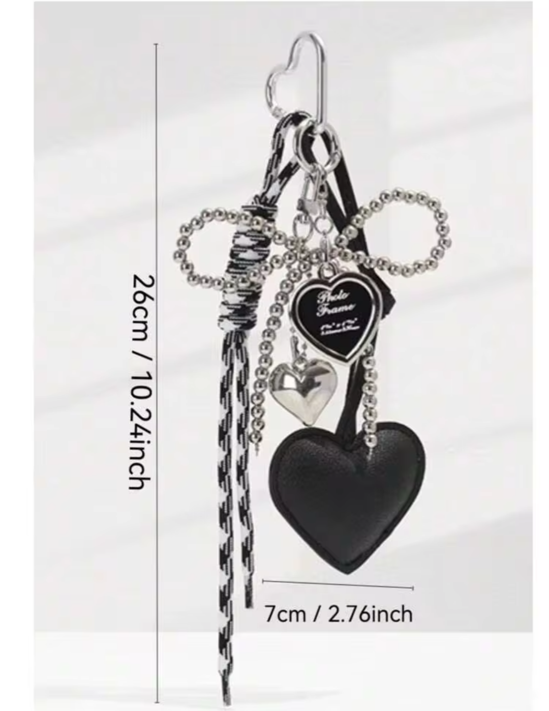 Monochrome Heart Charm