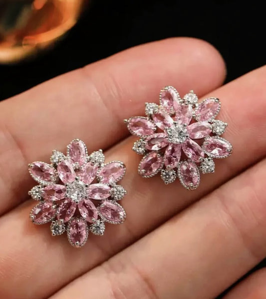 Double Flower Stud Earrings