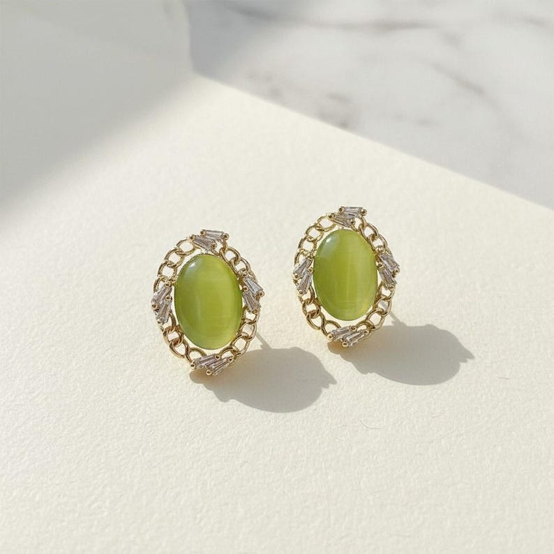 Olive Glow Studs