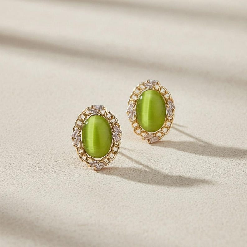 Olive Glow Studs