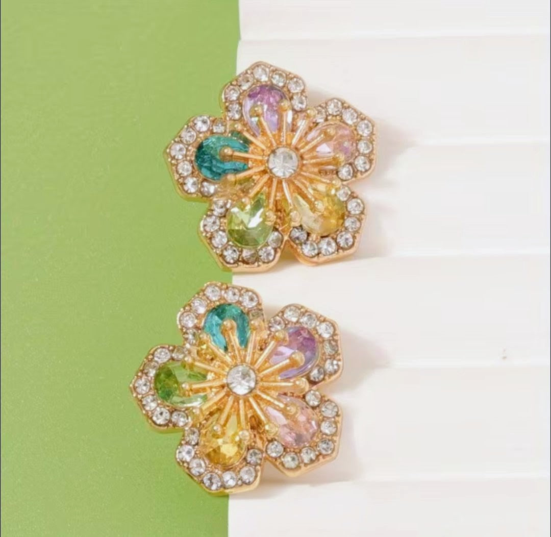Rainbow Flower Earrings