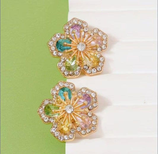 Rainbow Flower Earrings