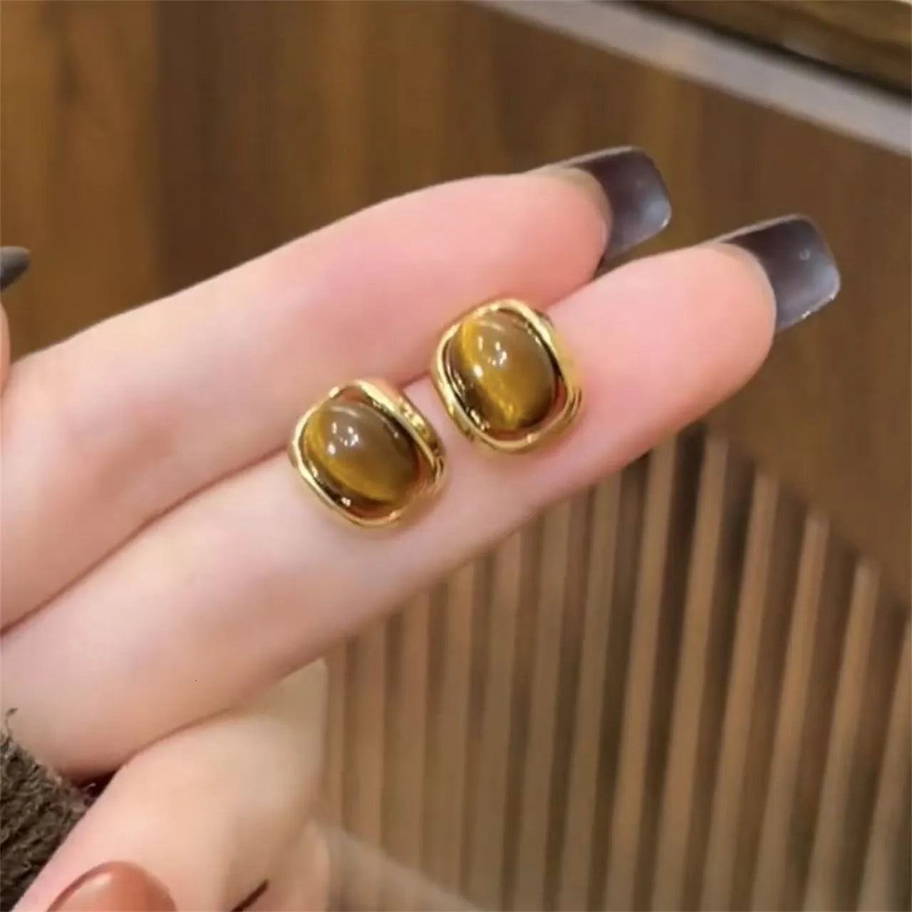 Tiger's Eye studs